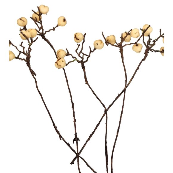 Artificial White Berry Stems 10" 5 Stem Bundle Rustic Floral Arrangement Decor - Picture 7 of 7